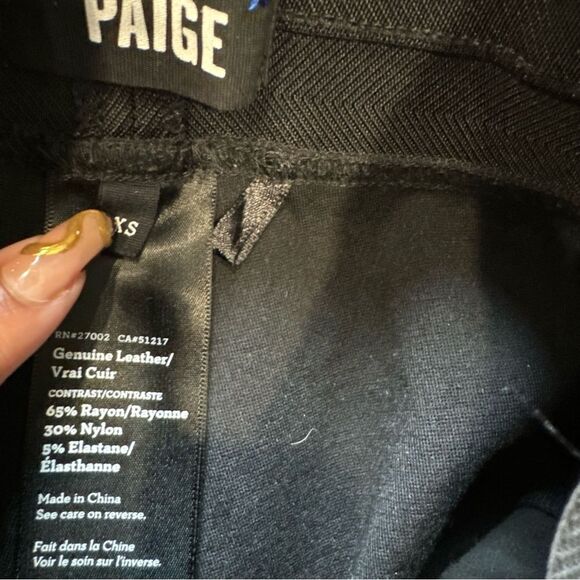 Revolve Paige Paloma Leather Front Panel Moto Knit Leggings Pants - Picture 8 of 8